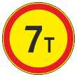 Дорожный знак 3.11 «Ограничение массы» (временный) (металл 0,8 мм, I типоразмер: диаметр 600 мм, С/О пленка: тип А коммерческая)